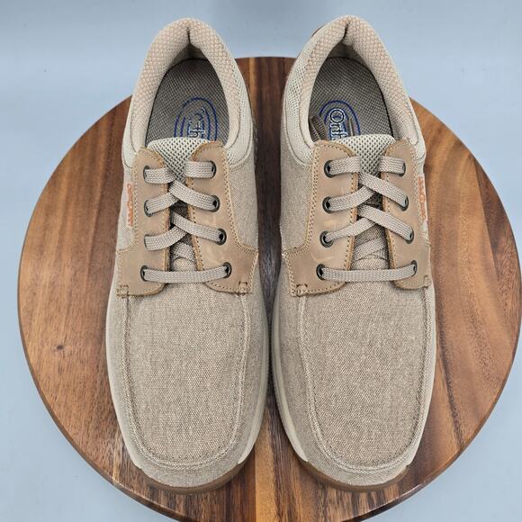 Orthofeet Shoes Mens 12 D Beige Canvas Porto Comfort Orthopedic Walking Sneakers main image 4